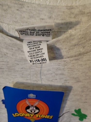 Vintage 1998 Looney Tunes Tweety T-shirt Deadstock New with tags Boys XL (18-20) - Picture 4 of 7