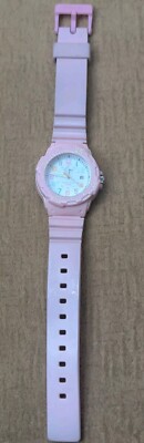 CASIO Ladies Women's Pink Watch White Multicolor Wristwatch Resin Band LRW-200H 