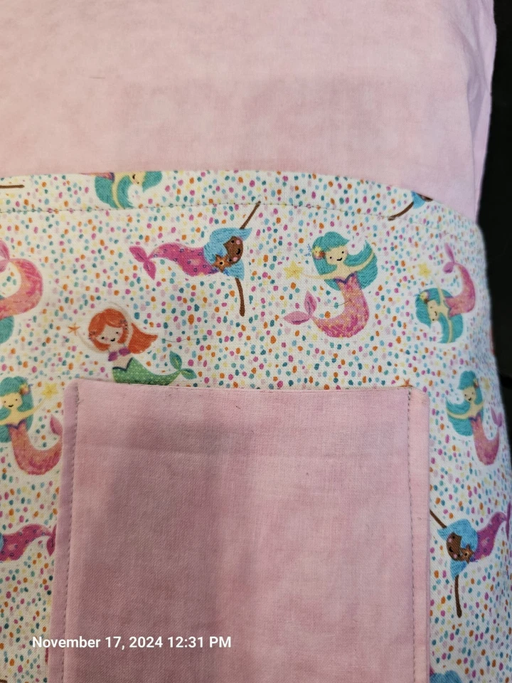 Almohada de lectura de bolsillo tema sirena, 2 bolsillos.  Solo farsa. Hecho a mano Foto 3 de 4