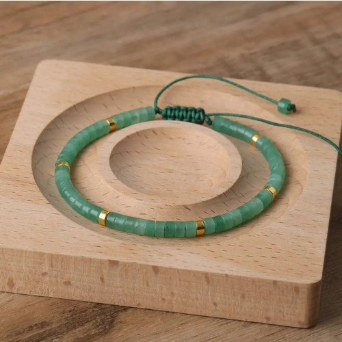 Natural Real Aventurine Small Gemstone Beads Healing Calming Women Men Bracelet - 第 2/3 張圖片