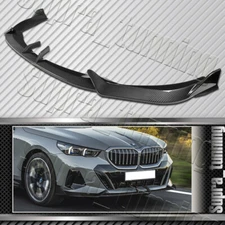 Carbon Look Front Bumper Lip Spoiler For 2024-2025 BMW 5-Series M-Sport G60 G61