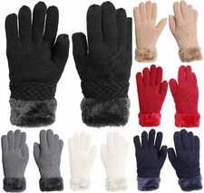 Super Thick Knitted Plush Lined Warm Gloves