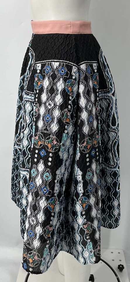 Peter Pilotto ALTERED Textured Abstract Print Multicolor Full Midi Skirt sz 8 - Image 2 of 4