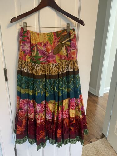 BOSTON PROPER Long Maxi Multicolor Boho Skirt Size Small Petite - Picture 2 of 8