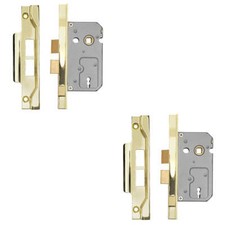 2 PACK 64mm Residential Standard Profile Rebated Sashlock Satin Nickel BSEN12209