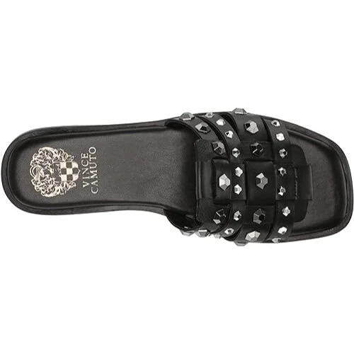 Vince Camuto Mujer Calzado Neverna Sandalias Planas Tachonadas Negras Talla 6.5M Nuevo en Caja Foto 3 de 4