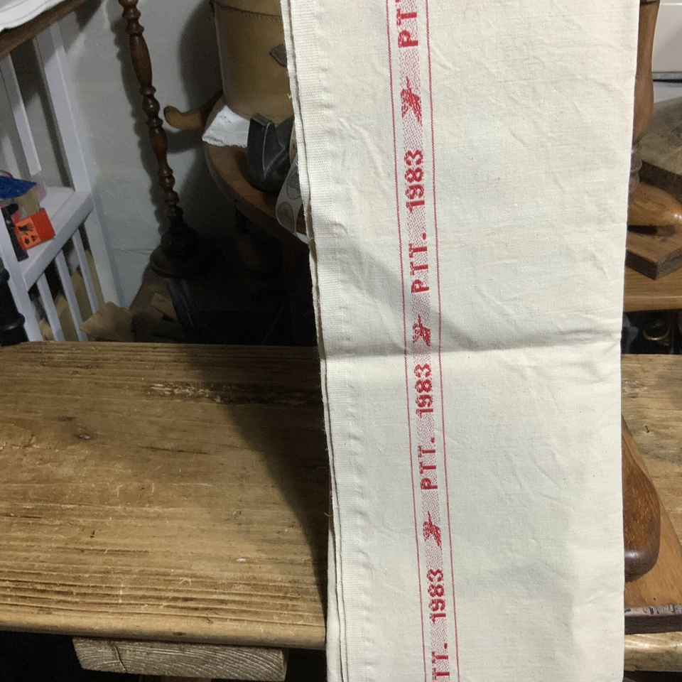 Linge Ancien Torchon Doublé En Lin  LA POSTE Logo PTT Longueur 2m20 - Photo 3/4