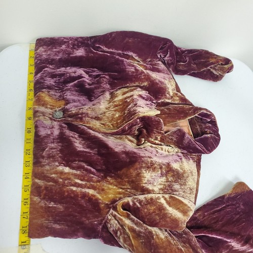 Womens Tie Dye Velvet Whimsigoth Blazer Size L Purple Punk Regency Rare Luxe - Picture 8 of 15
