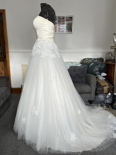 New Ivory And Co Anais (2) Ivory Silk And Tulle Wedding Dress Size 12 RRP £1500 - Picture 9 of 18