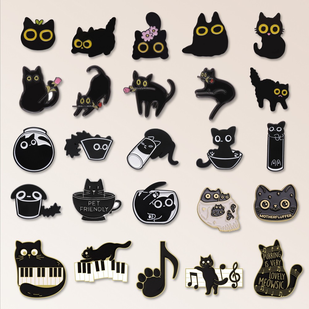 Cartoon Cats Animal Brooch Jewelry Gift Collection Lapel Pins Enamel Badge Pin