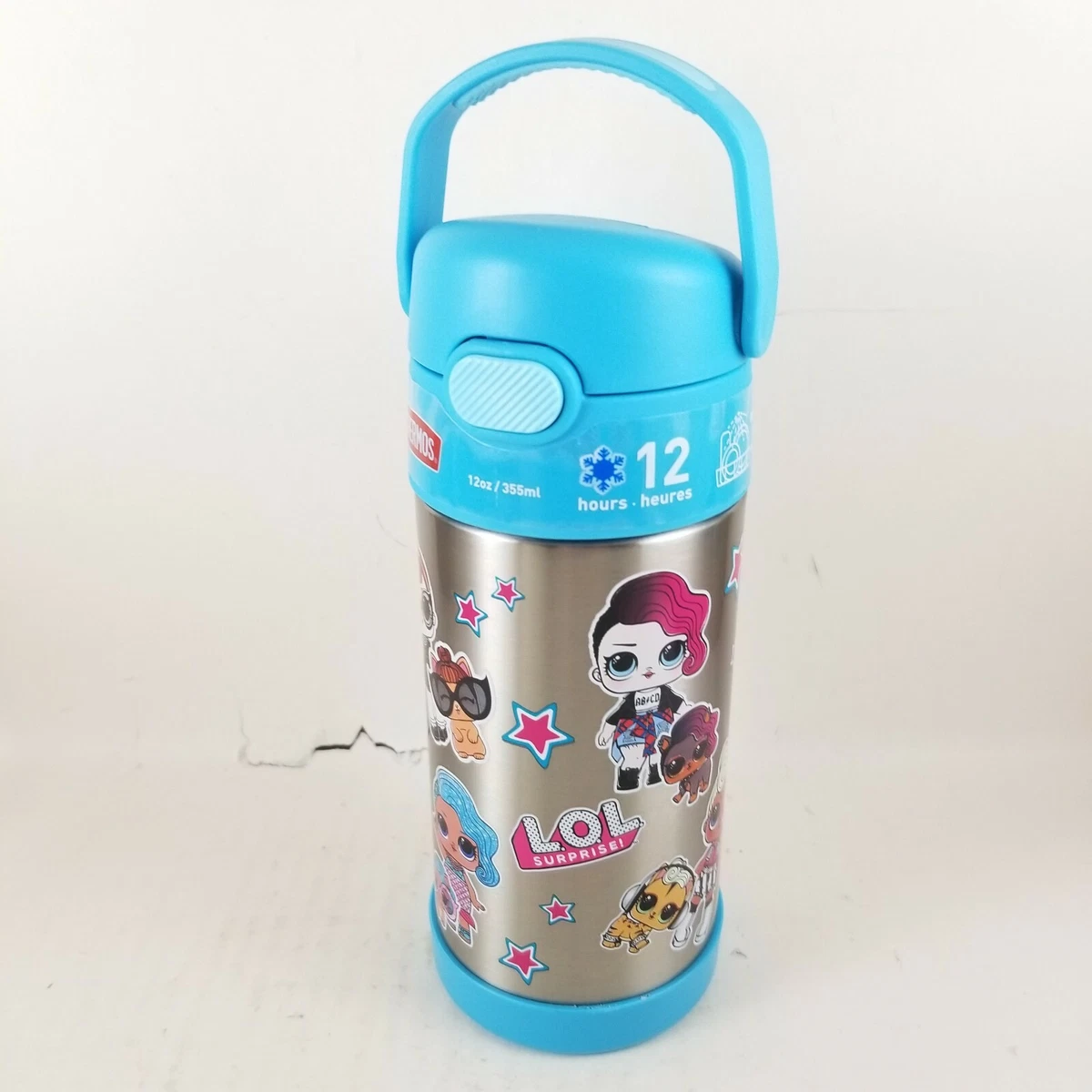 THERMOS FUNTAINER 12 Ounce Stainless Steel Vacuum Insulated Kids Straw  Bottle, LOL Surprise