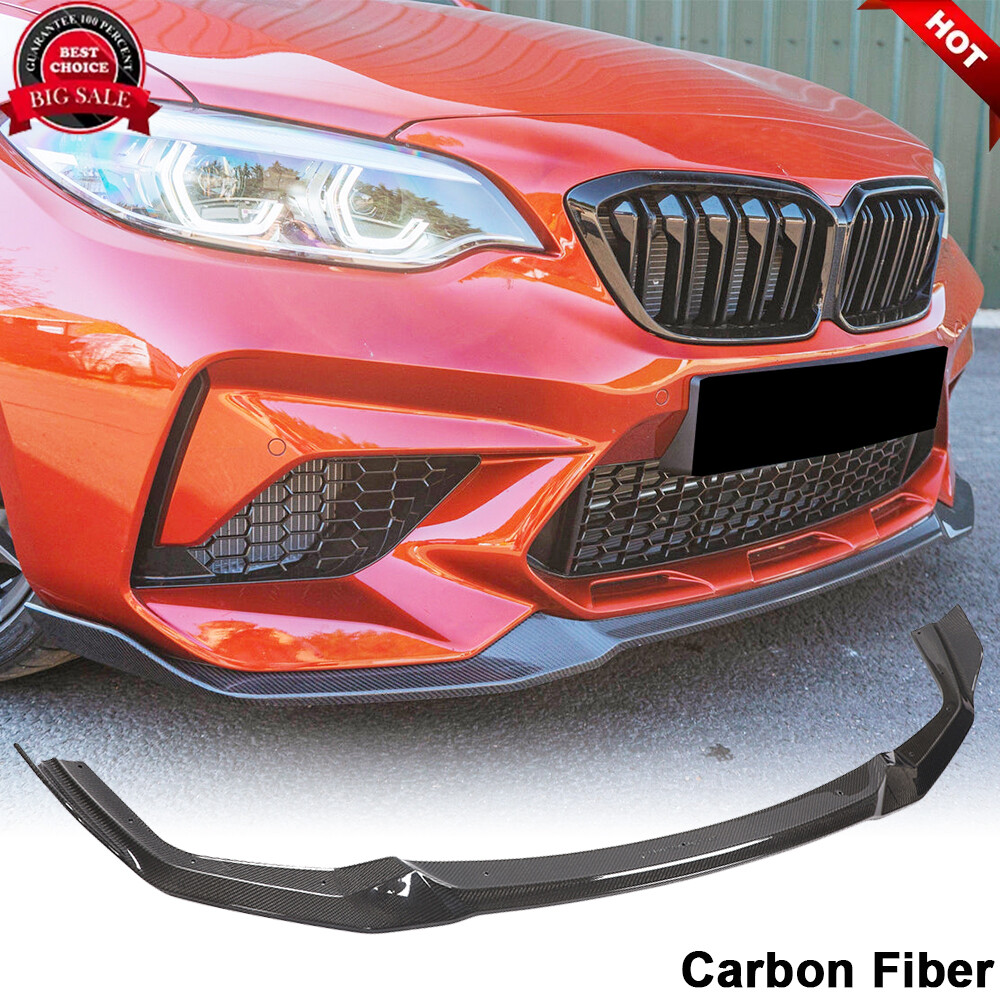 For BMW F87 M2 M2C Competition 2018-20 REAL CARBON Front Bumper Lip Chin Spoiler