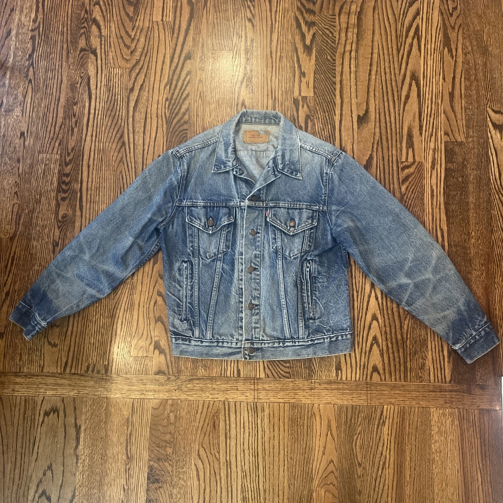 Vintage Levis Jacket Mens Size 42 Blue 80s Trucker Denim Jean 7056-0216 Made USA