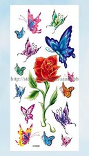 rose butterfly temporary tattoo rub on tattoos for adults