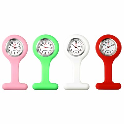 Silicone Colorful Nurse Watch Doctor Clip-on Brooch Pocket Quartz
