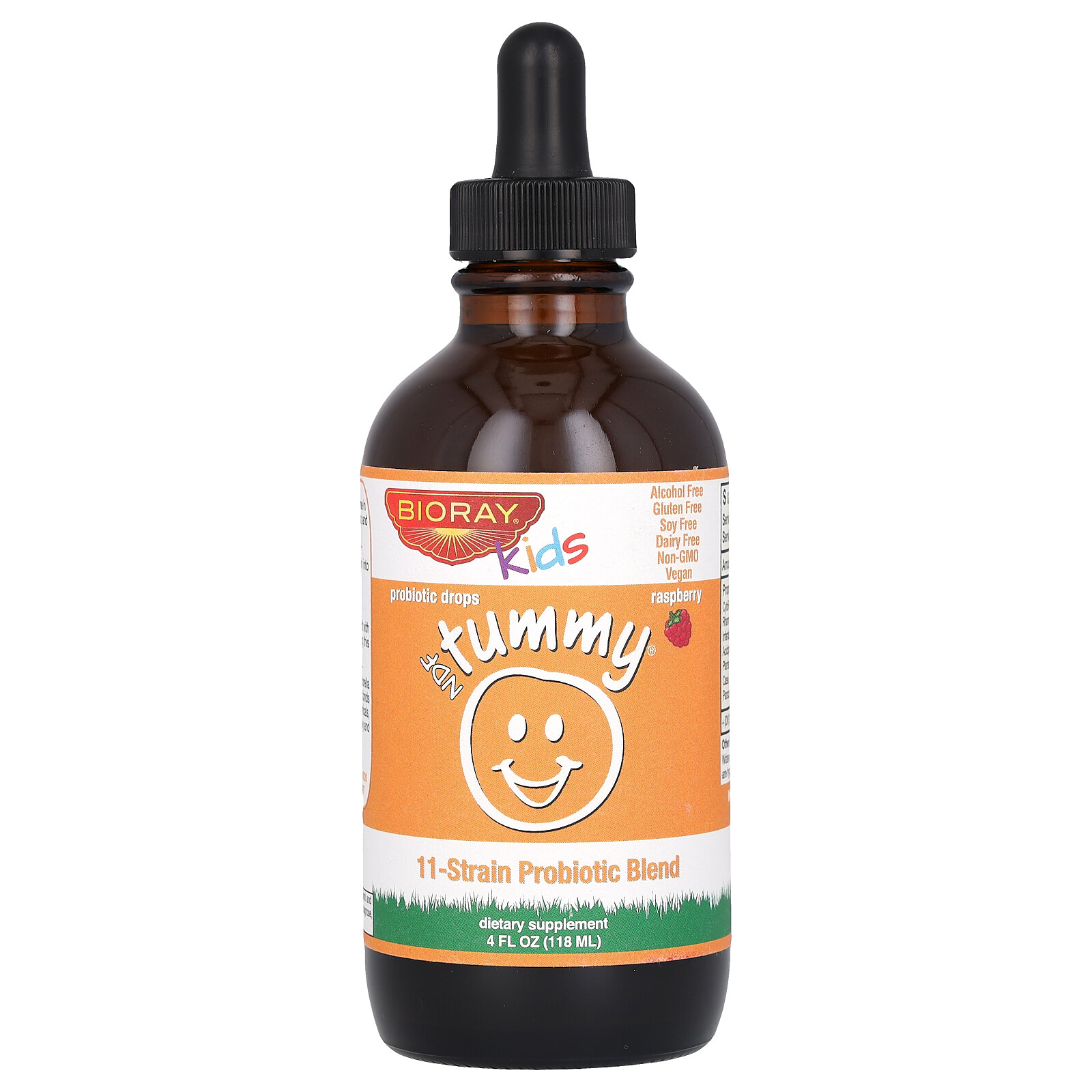 Kids, NDF Tummy, смесь пробиотиков из 11 штаммов, малина, 4 жидких унции (118 мл)