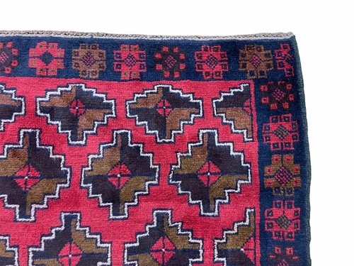 3' X 4' 7" Vintage Handmade Tribal Wool Rug Balouchi Rug Afghan Rug Red Brown - Picture 7 of 10