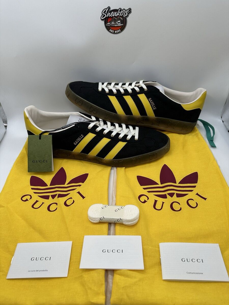 Gucci x Adidas Gazelle Black GG Monogram Canvas Men's Gucci x Adidas Gazelle Black GG Monogram Canvas Men's