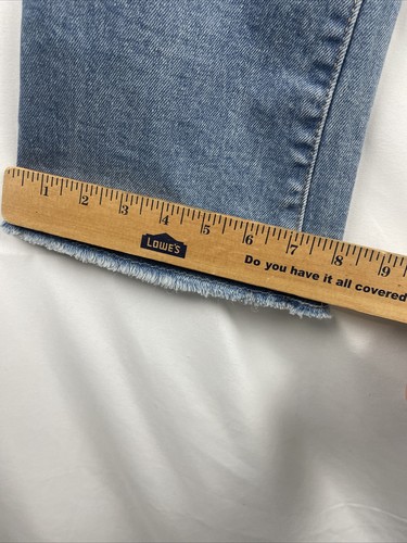 Old Navy Girl's Plus Size 12 High Rise Flare Denim Jeans Medium Wash Fringe Hem - Picture 14 of 14