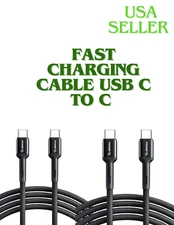 Esoulk 10ft USB-C to USB-C 30W 3A Fast Charge/Data Sync Nylon Braided Cable