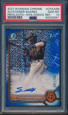 PSA 10 ALEXANDER SUAREZ AUTO 2022 Bowman Chrome BLUE REFRACTOR #/150 RC GEM MINT