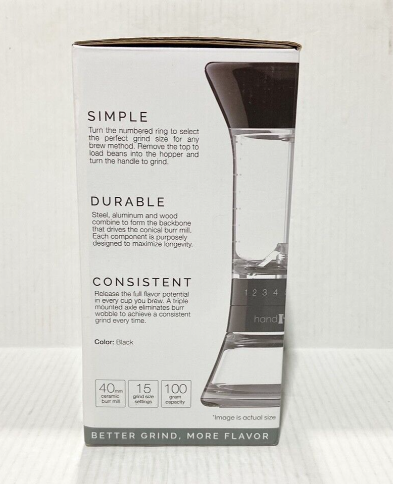 Handground Precision Manual Coffee Grinder Conical Ceramic Burr Mill