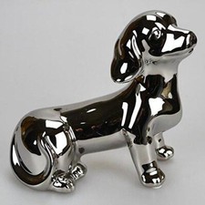 Silver Art Deco Dachshund Dog Ornament Decoration