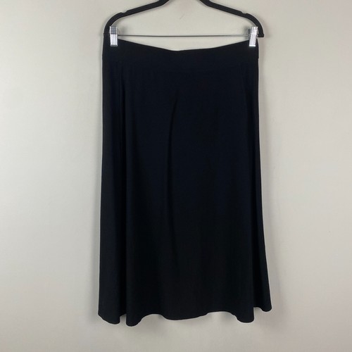 Eileen Fisher A-Line Skirt Size Petite Medium Black Pull On A-Line Ponte