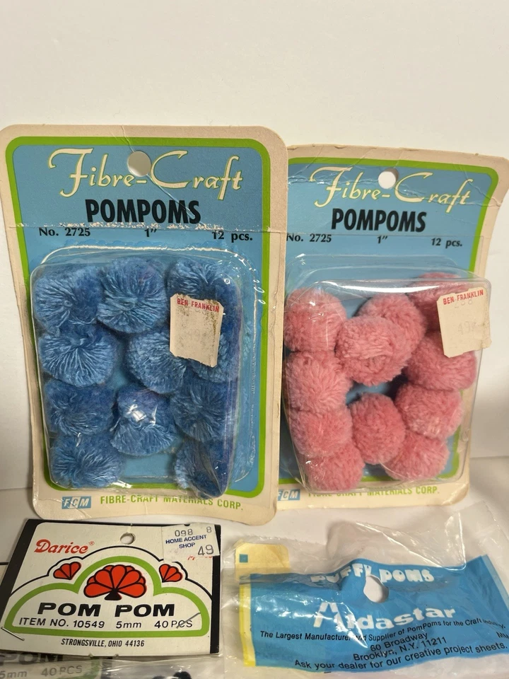 Lote De Colección Pompones Artesanales Colores y Tamaños Surtidos 5mm - 1" Foto 2 de 4