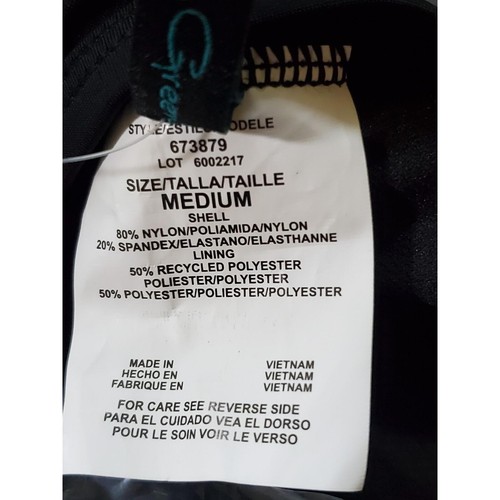 Aqua Green Women's V-Neck One Piece Swimsuit Black Print Size M - Bild 3 von 5