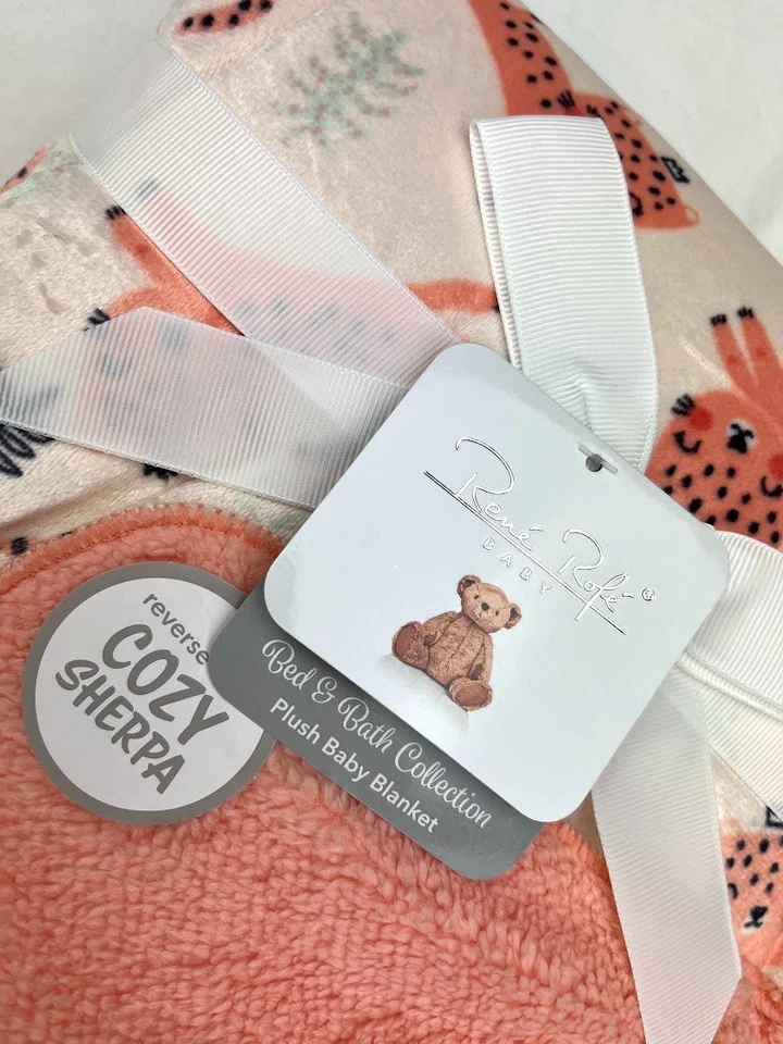 Manta Rene Rofe Guepardo Princesa Tigre Bebé Niña Peluche Sherpa Bon Bebe Gato Nueva con Etiquetas Foto 2 de 3