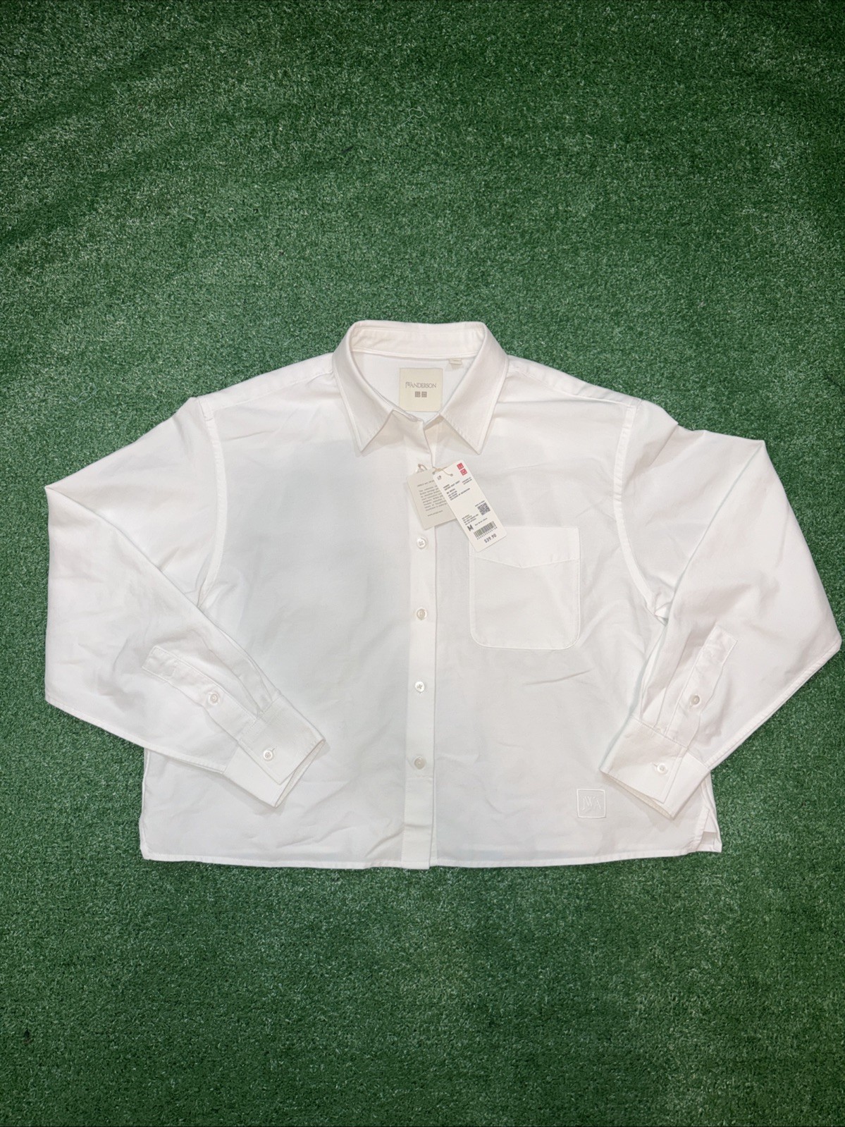 NWT Uniqlo JW Anderson Medium Boxy Cropped Oxford Shirt White