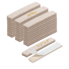 Felt Furniture Pads for Hardwood Floors - 30 Pcs Adhesive Rectangular Beige