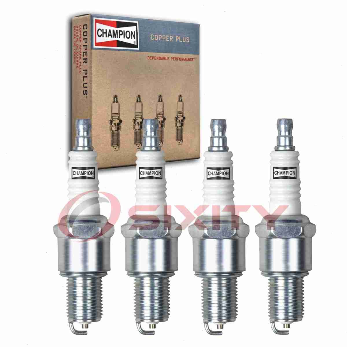4 pc Champion Copper Plus Spark Plugs for 1976 Porsche 912 2.0L H4 Ignition ym