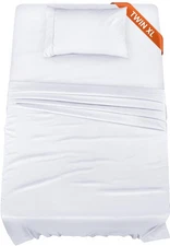 Twin Xl White Bed Linen Set 3 Piece Brushed Microfiber Sheet Set For Dorms