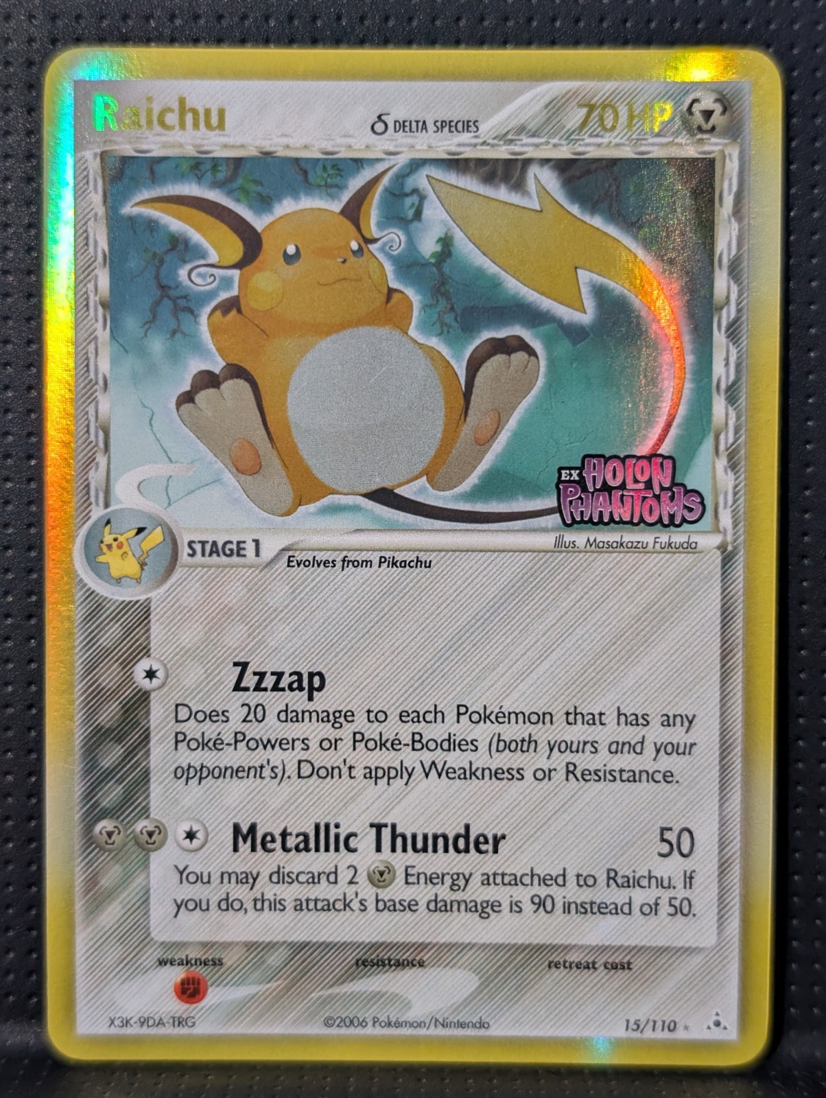 RAICHU REVERSE HOLO STAMP DELTA 15/110 EX HOLON PHANTOMS POKEMON ENGLISH VLP