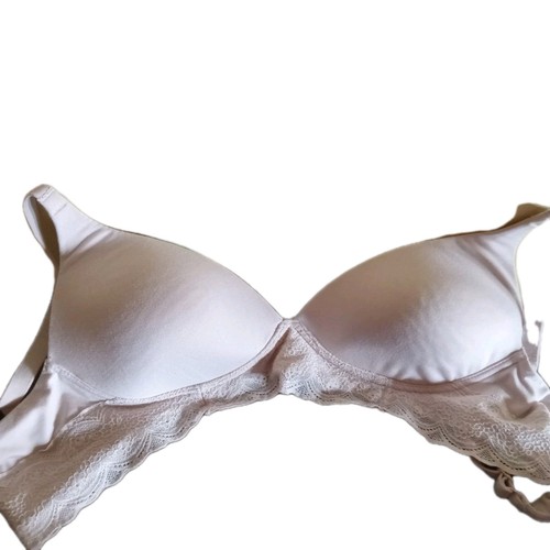 Warners Bra 34B Beige Padded Wireless Adjustable Lace - Picture 2 of 6