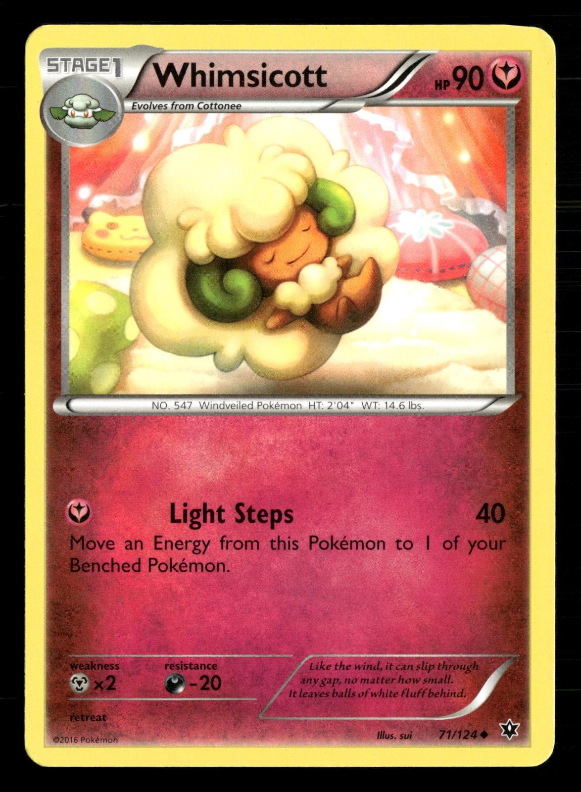 Whimsicott 71/124 Uncommon Fates Collide Pokemon Lightly Played
