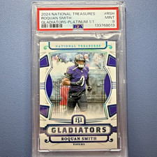 2024 Panini National Treasures Roquan Smith Gladiators Platinum Foil 1/1 PSA 9