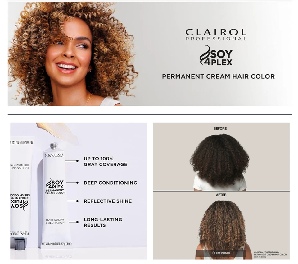 Clairol Soy4plex Crema Permanente Color de Cabello Crema 2 OZ Elige -Ahorra 10-20% para 2+ Foto 3 de 4