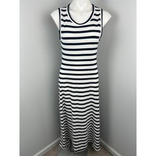 J.Crew Black and White Striped Hi Low 100% Cotton Sleeveless Sundress Small