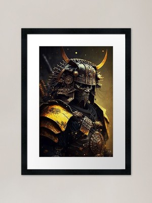 Dämon Samurai Portrait #2 gerahmt Ar gerahmt Wandbild Poster Leinwanddruck Bild