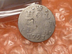 Original 1791 Colonial Dutch NY HOLLANDIA 1st. USA Silver Dime Flower MM #4C