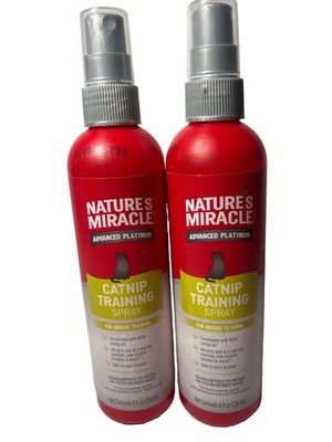 2x Natures Miracle Advanced Platinum Catnip Training Spray For Cats 8Oz Bottles