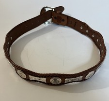Vintage Tony Lama Leather Belt 1994 Dark Brown Western Cowboy Buckle Size 32 Men