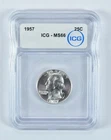 1957 Washington Quarter MS66 ICG *6369