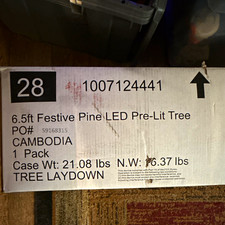 Home Accents Holiday 6.5 ft Festive Pine LED Pre-Lit Christmas Tree