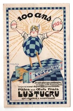 carte publicitaire Lustucru 100 ans d'époque 1925 carte postale pub