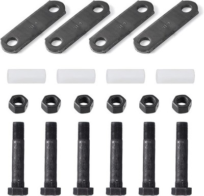 SPARKWHIZ For Double Eye Spring Greaseable Single Trailer Axle Shackle Kit US