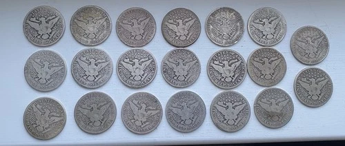 90% Silver Barber Halves $10 20-Coin Roll Good/Better-Exactly as seen in Photos